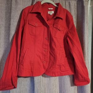 Talbots Red Button-Up Jacket Medium